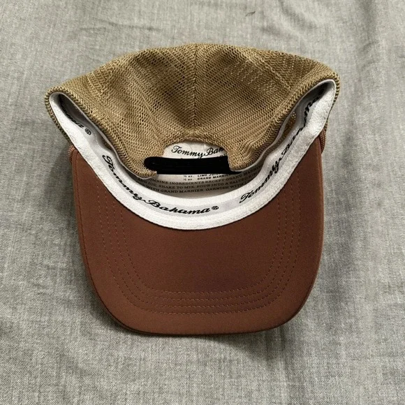 Tommy Bahama Men's Mesh Cap Brown Marlin Logo Island Life Snapback Trucker Beach - Picture 8 of 10